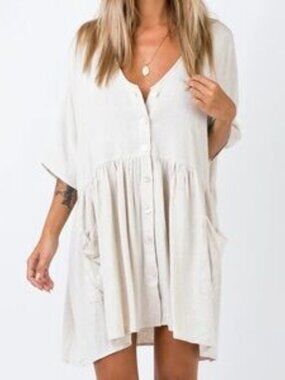 Princess Polly the Sandy mini dress in natural XS/S